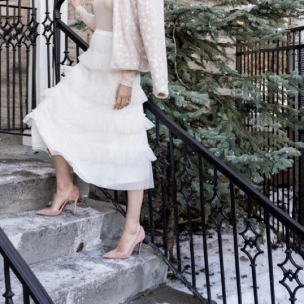 NWT Rachel Parcell tiered dot mesh skirt